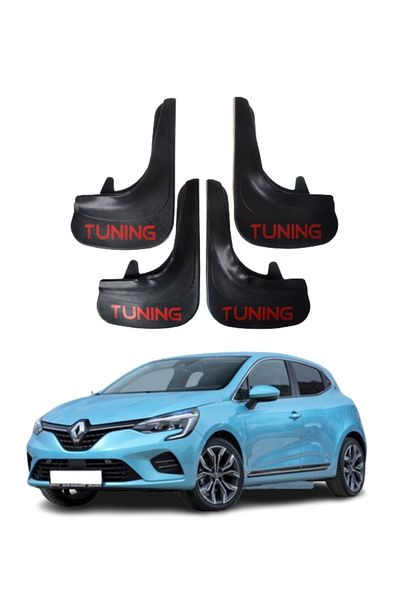 SONİKON LİNE Renault Clio 5 Compatible Tuning Written 4-Piece Dust Cover Mudguard Mudguard Modified