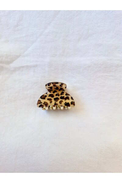 Beyaz Dükkan Leopard Pattern Bone Clothespin Buckle 4 cm (1 Pcs)