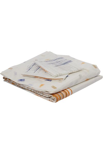 LUXE Orion Ranforce Striped 100% Cotton Bedding Set, Gray, Double Lxshp 1055529