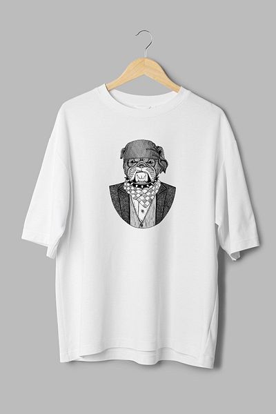 Overoz Μπλουζάκι με στάμπα σκύλου Semi Oversize 1014