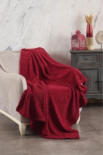 STOREMAX Ezg Tekstil Comfy |   Striped Wellsoft Tv Blanket 110X180 cm Red Ezsnshop 1065757