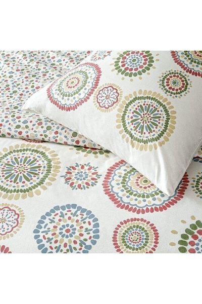 STOREMAX Ezg Romana Patterned 100% Cotton Duvet Cover Set, Beige, Single (Duvet Cover: 160X220 Cm/Fitted Sheet)