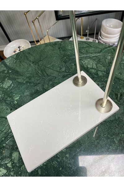 7SEPCOLLECTİON 2-Piece Marble Quartz Footed Metal Bathroom Hand Towel Holder Paper Disassembled
