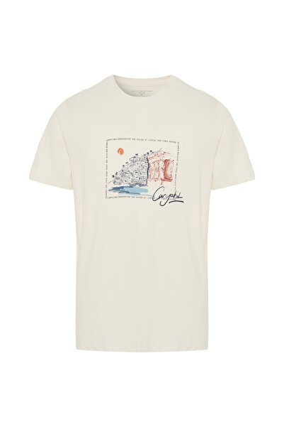 Mudo BASKILI BİSİKLET YAKA KISA KOLLU T-SHIRT