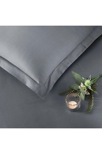 STOREMAX Ezg Cotton Satin Basic Duvet Cover Set Anthracite Double Size Ezsnshop 1065757