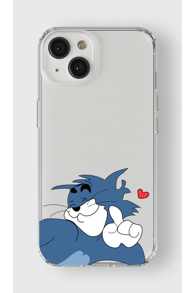 moonset Iphone 14 Plus Uyumlu Tom Tasarımlı Baskılı Şeffaf Telefon Kılıfı