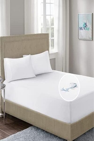 Mu Art Ahşap Mrt Micro Fitted Water Liquid Proof Mattress Single and Double Size 9 Different Size Mattress Protector Mattress (