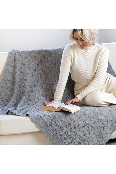 LUXE Crochet Knitted Decorative Bedspread, Elegant Sofa Throw, Oeko-Tex 100 Certified Emily