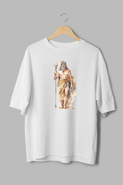 Overoz Μπλουζάκι με στάμπα Greek God Zeus Semi Oversize 1133