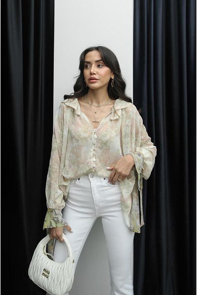 Havoş Floral Patterned Chiffon Blouse