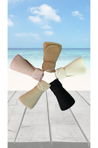 BY SCK Women's Straw Hat Summer Beach Hat Premium Quality - Visor Hat