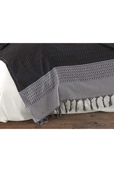 Mu Art Ahşap Mrt Artemis Peshtamal Pique, Seat Cover, Bedspread, Picnic Cover 200X250 cm (Black) a