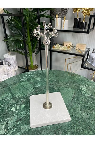 7SEPCOLLECTİON Marble Quartz Paper Towel Holder Disassembled