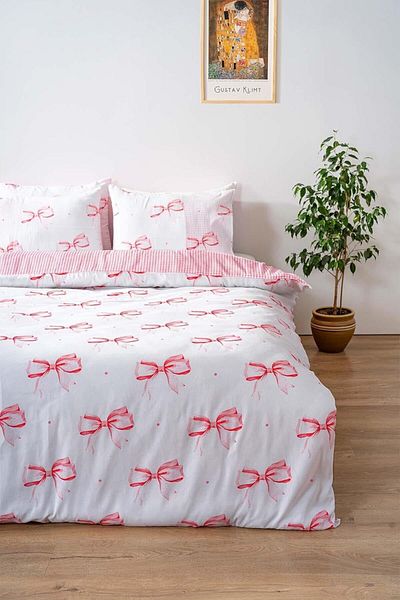 STOREMAX Ezg Gingham Ribbon Patterned Double Duvet Cover Set, Cotton Ezsnshop 1065757