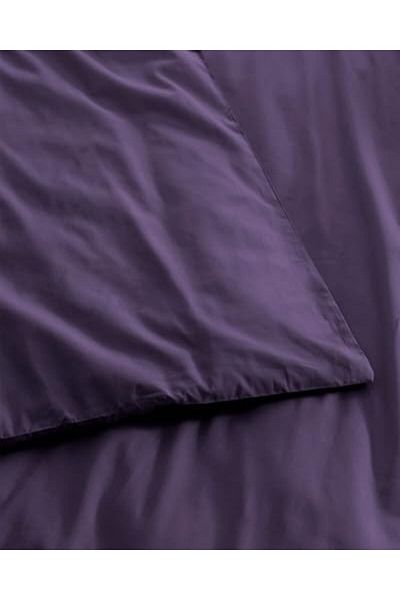 LUXE Coco Manon Double Personality%100 Cotton Ranforce Plain Duvet Cover Purple Lxshp 1055529