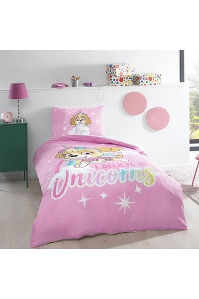 STOREMAX Ezg Paw Patrol Skye Glitter Licensed Character Printed 100% Cotton Duvet Cover Set, Multicolor, t