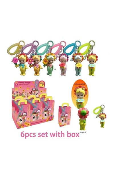 Choice 6pcs Box A Candy House Angel Keychain Blind Box Doll Bag Pendant Handmade Creative Cartoon Toy Birth