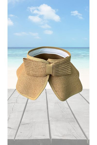 BY SCK Women's Straw Hat Summer Beach Hat Premium Quality - Visor Hat