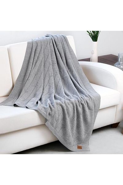 LUXE Multi-Purpose Cover, Breathable Stylish Decorative Geometric Patterned Hand Knitted Knitwear Sofa Shawl