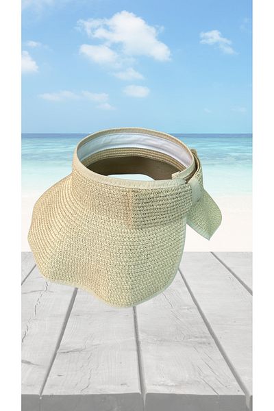BY SCK Women's Straw Hat Summer Beach Hat Premium Quality - Visor Hat