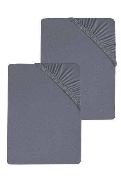 COTENCONCEPT 2 Pieces Plain Cotton Double 180 X 200 cm Elastic Combed Bed Sheet