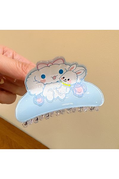 Choice Orange Anime Sanrio Kuromi Acrylic Clip Hello Kitty Cinnamoroll Hairpin Melody Pochacco Clip Girl Ha