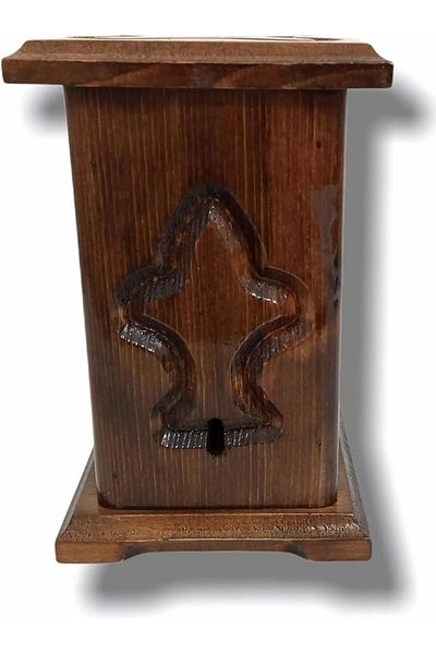 Mu Art Ahşap Mrt Carved Walnut Wood Handcrafted Interlocking Piggy Bank Art 871301