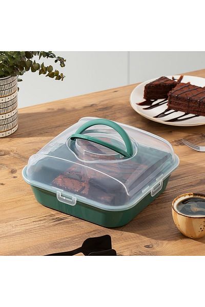 STOREMAX Ezg 1095 Green Cake Cake Pastry Container - Carrying Case - Locked Fanus Ezsnshop 1065757