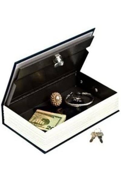 Mu Art Ahşap Book-Looking Piggy Bank Hidden Money Safe Book Piggy Bank (Black, Large) Art 871301