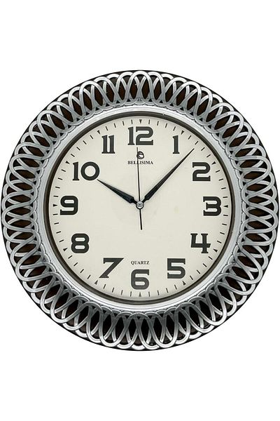 nazeninstoğu Bl-1057 Series Classic Dial Processing Patterned Silent Mite 30 cm Wall Clock Red-Gray