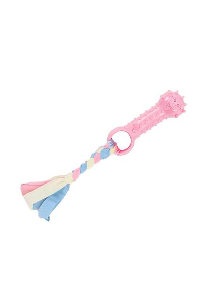 Choice 5 Dog Chew Toys for Cleaning Teeth Pink Soft Rubber Bone Funny Ball Interactive Donut Treat Set for.