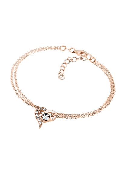 ELLI Bracelet Ladies Heart Symbol Love With Crystals In 925 Sterling Silver