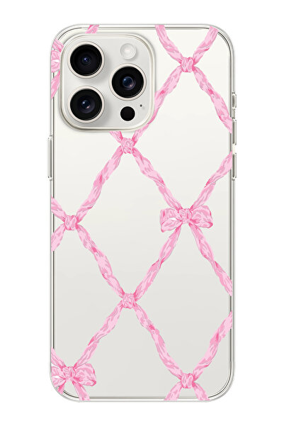 moonset Iphone 14 Pro Max Uyumlu Fiyonk Tasarımlı Baskılı Şeffaf Telefon Kılıfı