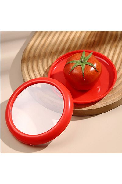 Choice Red Silicone Fruit Storage Box, Reusable Refrigerator Crisper Box, Transparent Film Vegetable and Fr