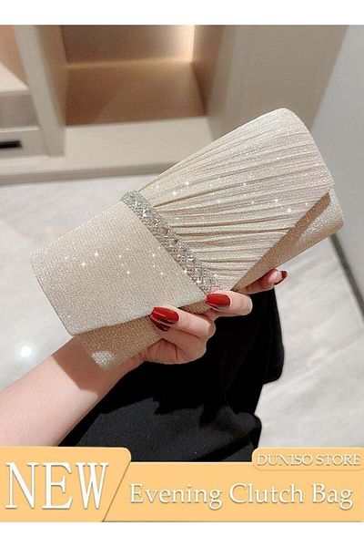Generic DUNISO Womens Evening Clutch Bag All-matching Pleated Handbag