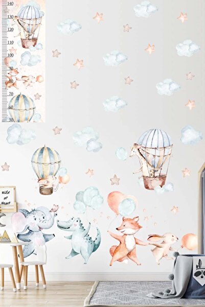 KT Decor Set de autocolante de perete pentru camera copiilor cu baloane Sky D...