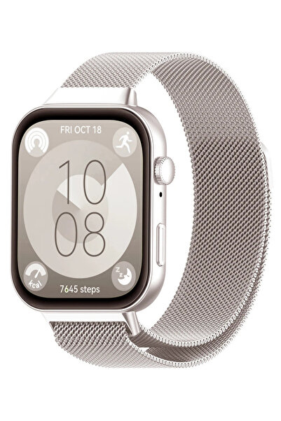 İncisoft Huawei Watch Fit 3 / Fit 4 / Fit 4 Pro Uyumlu Paslanmaz Hasır Örgü Metal Milano Kordon Strap