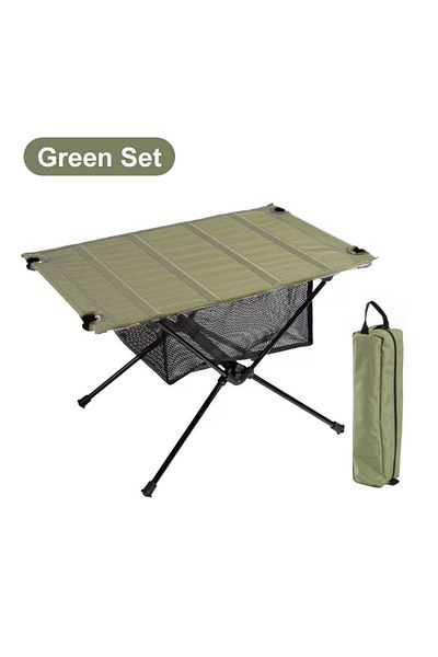 Choice Green Set WESTTUNE Camping Folding Table Lightweight 1680D Oxford Roll-Up Table Portable Aluminum Al