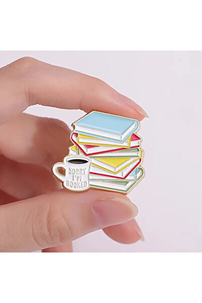 WasWink 1 adet Sevimli Broş Kitap ve Kahve Tasarımı Erkekler ve Kadınlar için...