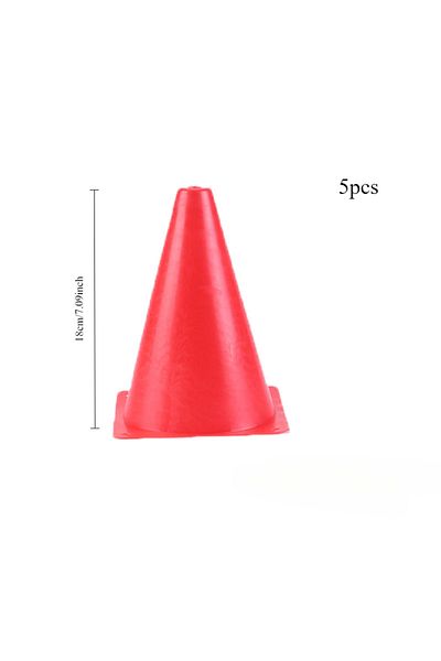 Choice 18cm red-5pcs 18cm Sign Bucket Thicken Football Road Flat Training Cone Roller Pile Soccer Barrier T
