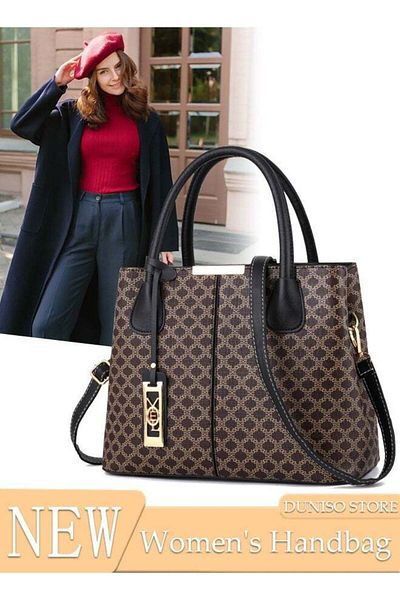 Generic DUNISO Women's Fashion Handbag Faux Leather Crossbody Bag For Women Large Capacity Tote Bags Top Han