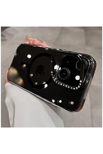 Zebana Apple iPhone 15 Uyumlu Kılıf Zebana Glossy Şeffaf Kılıf (Kablosuz Şarj...