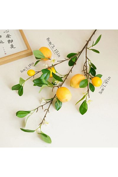 Choice L B1 Lemon Branches With Fruit Simulation Green Plants Fresh Home Decoration Photo Props Plastic Fru