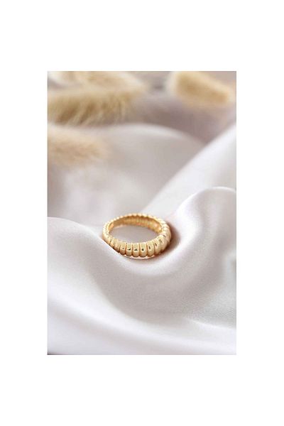 Skygo Gold Color Adjustable Twist Women's Ring - Tj-Byk1503