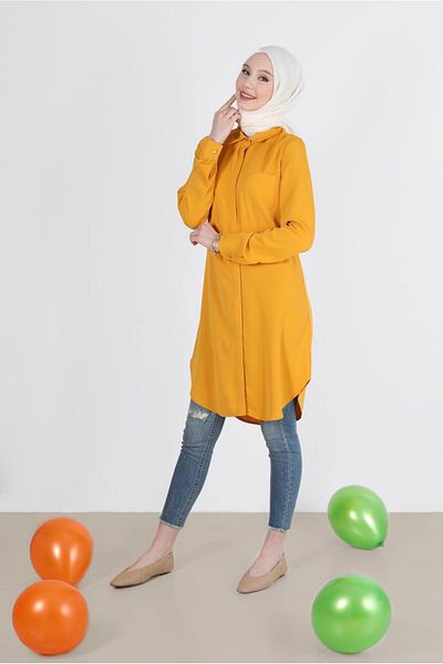 Alvina Tunic with Pockets and Hidden Buttons 42629