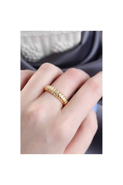 Skygo Gold Color Adjustable Twist Women's Ring - Tj-Byk1503