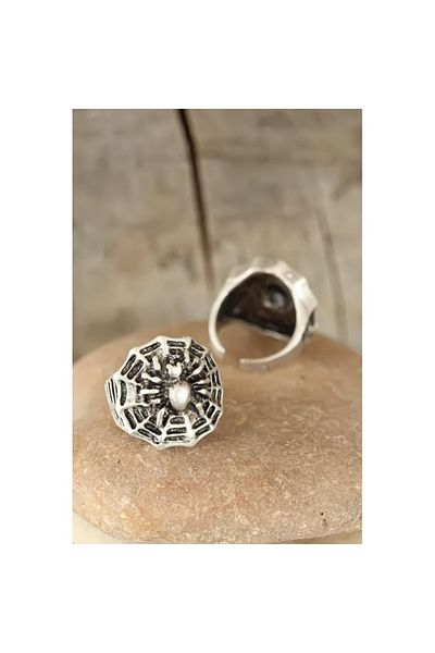 Skygo Antiqued Silver Color Spider Figured Men's Adjustable Ring - Tj-Ey192