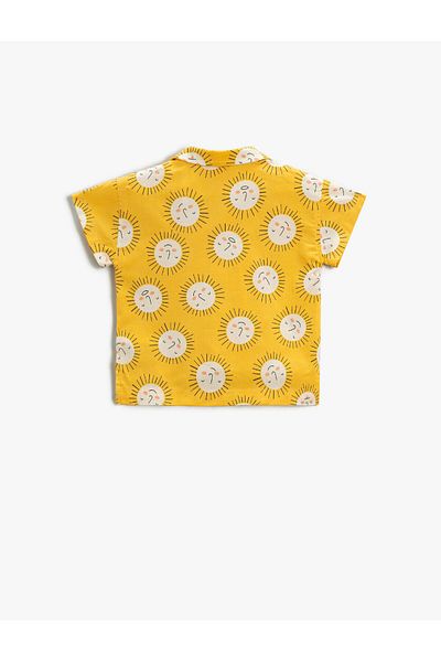 Koton Sun Printed Short Sleeve Shirt Pocket Cotton