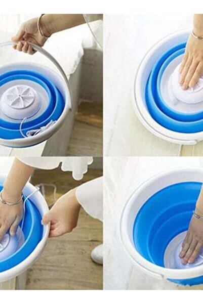 HALAMODO Portable Cloth Cleaner Turbine Washer White/Blue