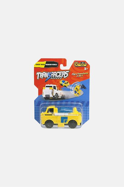 Transracers 2-in-1 Cons Cement Mixer And Trencher Vehicle, Yellow